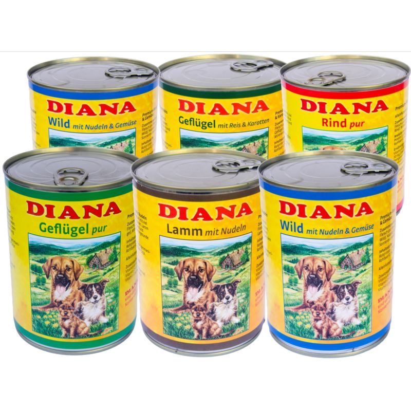 Zestaw 24x800g puszek mięsnych dla psów Diana