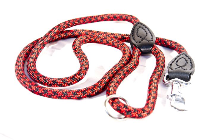 Smycz z linki wykończona skórą 12x150cm