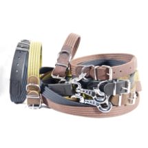 Obroża z taśmy bawełnianej + skóra 25mm/60cm