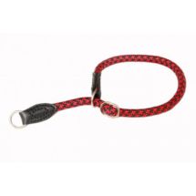 Obroża zaciskowa z linki wykończona skórą 12x55cm