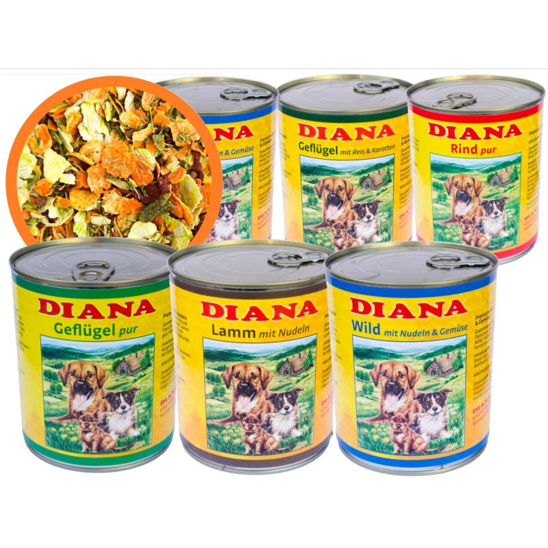 Zestaw 6x800g puszek i 1kg Gemuse Mix Diana