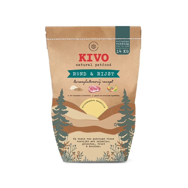 Kivo Wołowina z Ryżem karma tłoczona na zimno 14kg