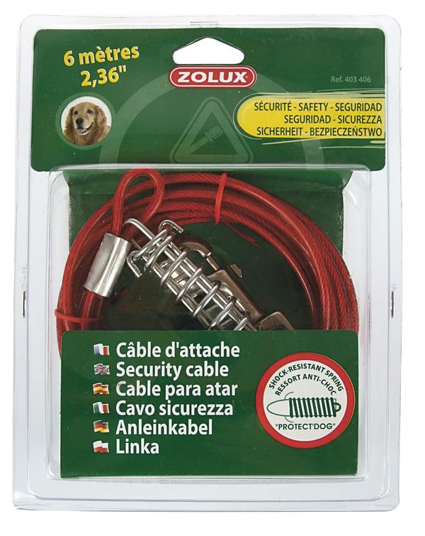 Linka stalowa w otulinie z amortyzatorem dla psa 6