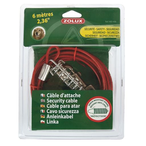 Linka stalowa w otulinie z amortyzatorem dla psa 6