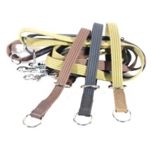 Obroża zac. z taśmy bawełnianej + skóra 25mm/60cm