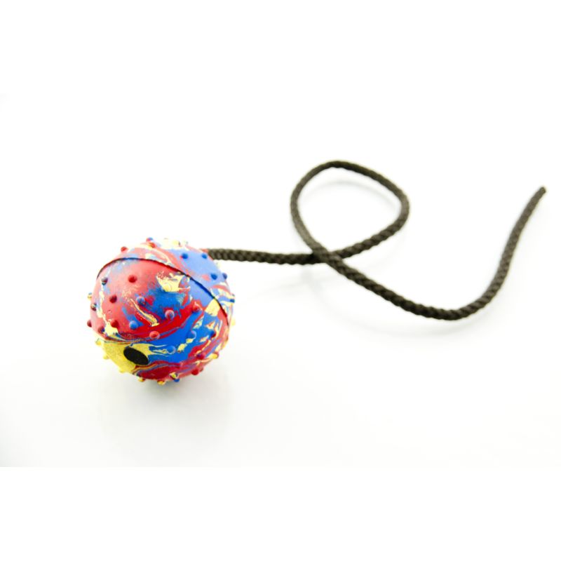 Piłka zabawka GUMOWA PEŁNA średnicy 6cm z uchwytem