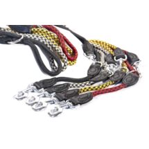 Smycz z linki wykończona skórą o reg. dł.12x240cm