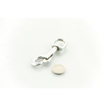 Karabińczyk hakowy dł. 9,0cm chromowany linka