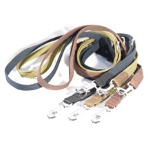 Smycz Reg. z taśmy bawełnianej + skóra 20mm/240cm