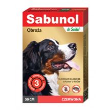 Sabunol obroża czerwona 50cm na pchły i kleszcze