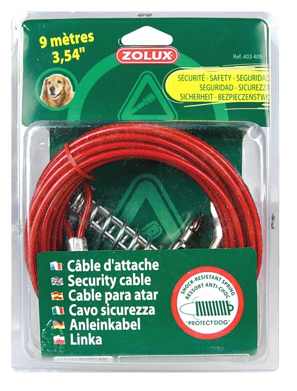 Linka stalowa w otulinie z amortyzatorem dla psa 9