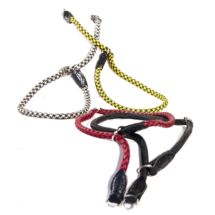 Obroża zaciskowa z linki wykończona skórą 12x45cm