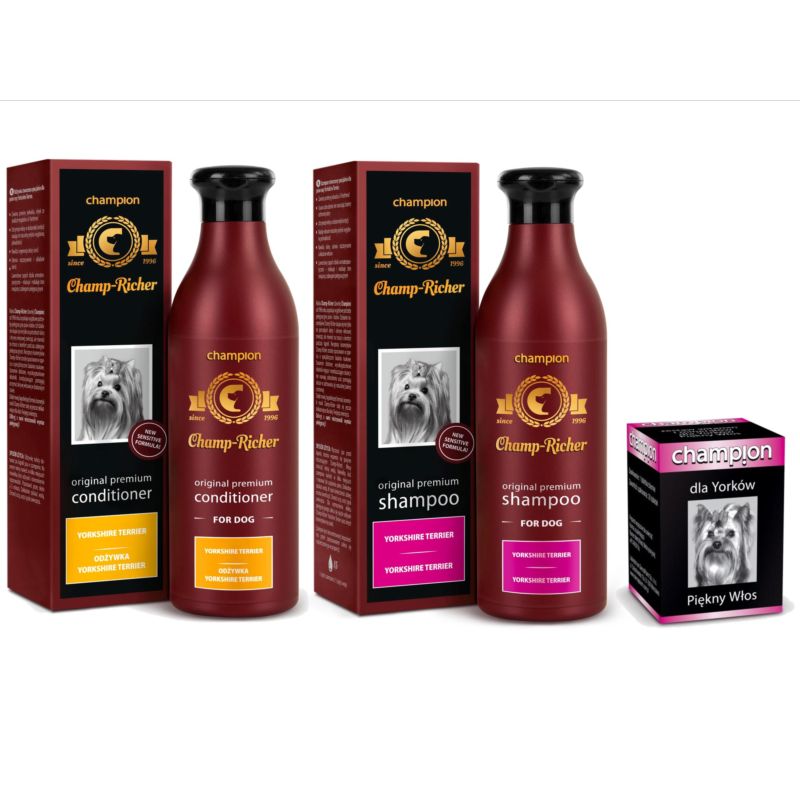 Szampon, Odżywka i Witaminy dla Yorków Champ Riche