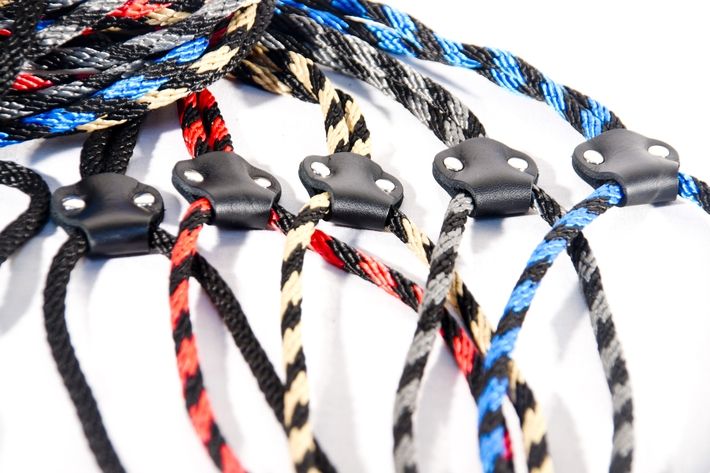 Ringówka smycz z skórzanym regulatorem 6mm x150cm