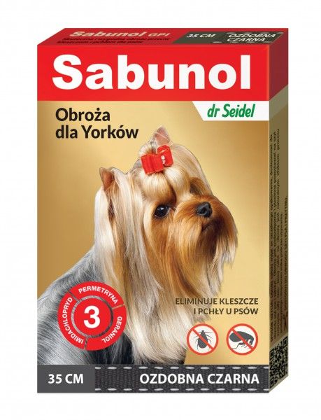 Sabunol obroża czarna dł.35cm na pchły i kleszcze