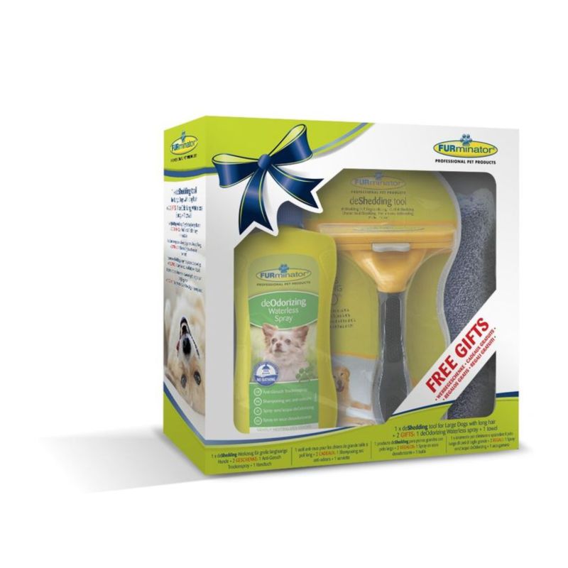 FURminator L duży do DŁUGIEJ sierści ZESTAW