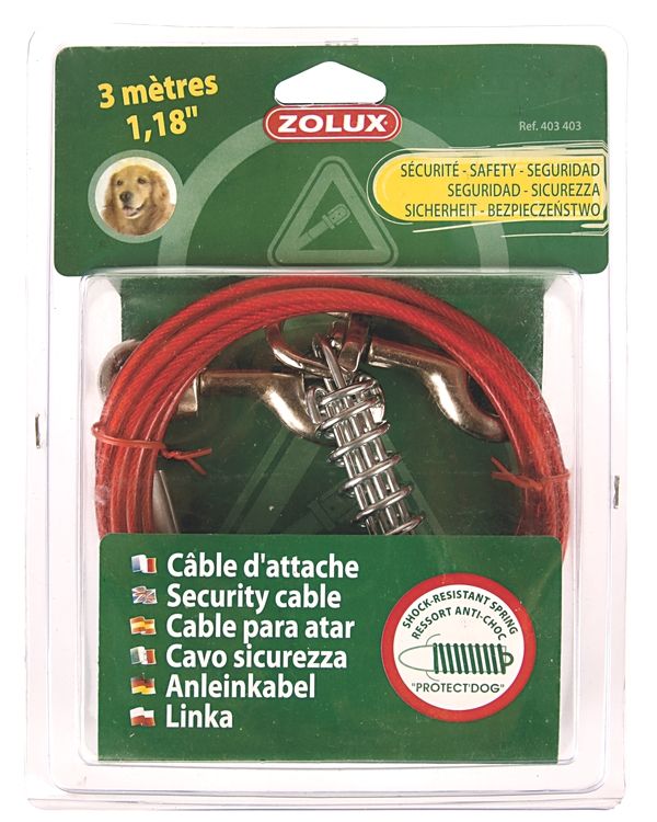 Linka stalowa w otulinie z amortyzatorem dla psa 3