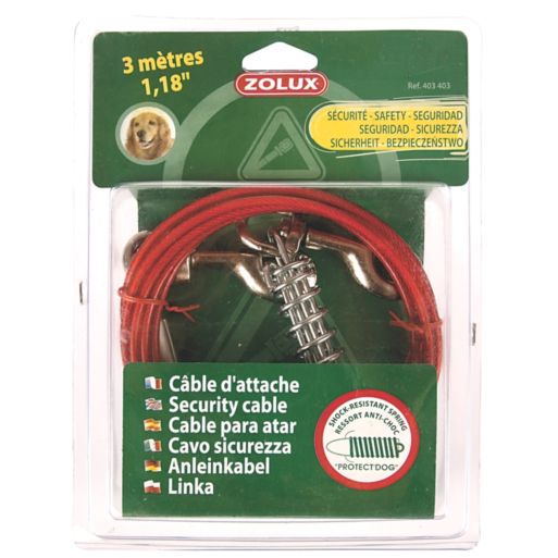 Linka stalowa w otulinie z amortyzatorem dla psa 3