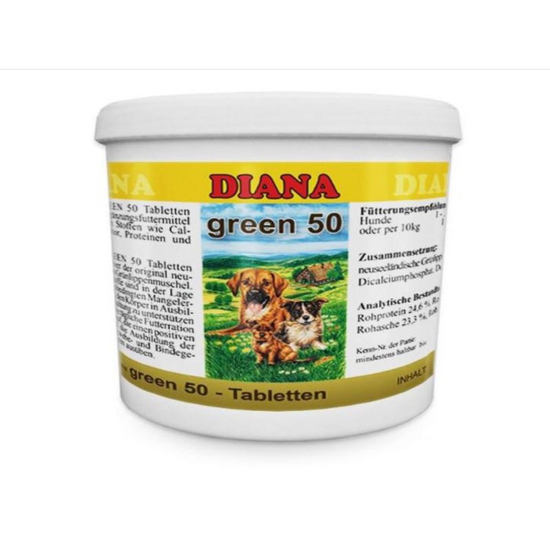 Green 50 Diana 200g to ok. 400 tabletek, 50% małża