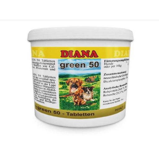 Green 50 Diana 200g to ok. 400 tabletek, 50% małża