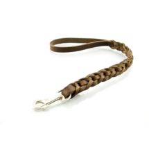 Pejcz Smycz krótka 60cm z plecionej SKÓRY NATŁUSZC