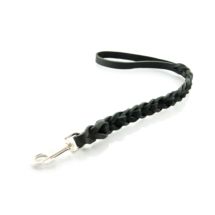 Pejcz Smycz krótka 60cm z plecionej SKÓRY NATŁUSZC