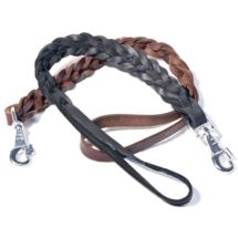 Pejcz Smycz krótka 60cm z plecionej SKÓRY NATŁUSZC