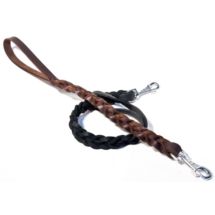 Pejcz Smycz krótka 60cm z plecionej SKÓRY NATŁUSZC