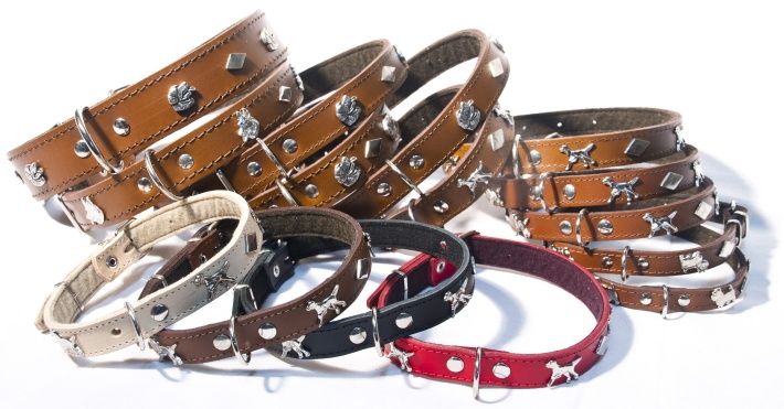 Obroża ze Skóry Zdobiona szer.30mm długość 50cm