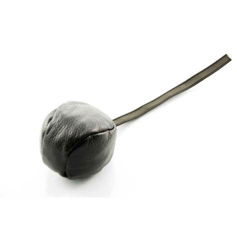 Piłka Gryzak Zabawka SKÓRA średnicy 9cm z uchwyte
