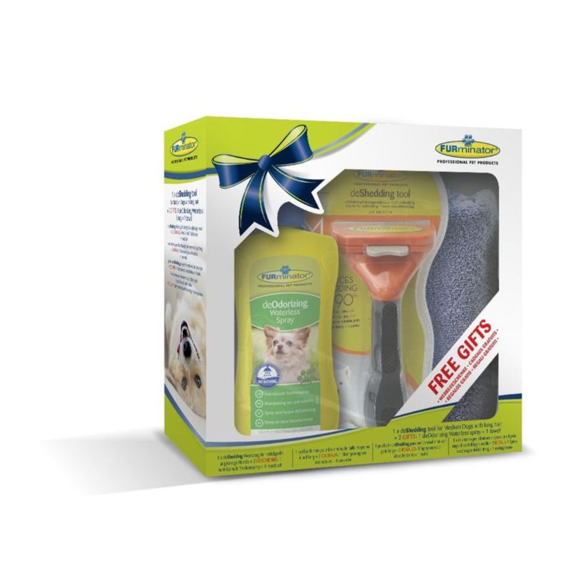 FURminator M średni do DŁUGIEJ sierści ZESTAW