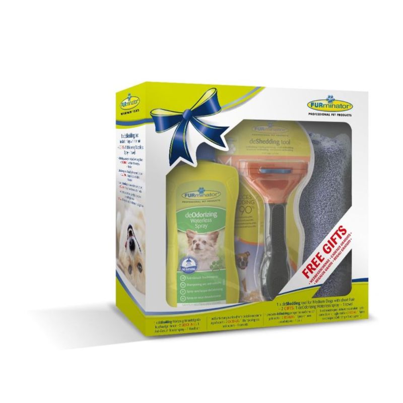 FURminator M średni do KRÓTKIEJ sierści ZESTAW