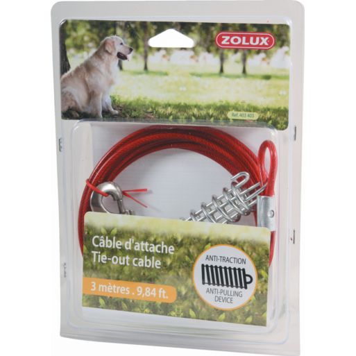 Linka stalowa w otulinie z amortyzatorem dla psa 3