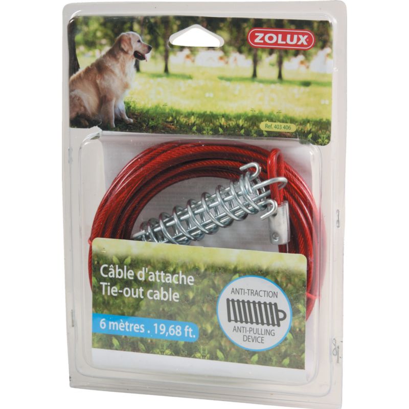 Linka stalowa w otulinie z amortyzatorem dla psa 6