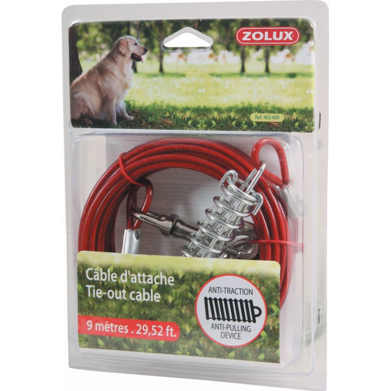 Linka stalowa w otulinie z amortyzatorem dla psa 9