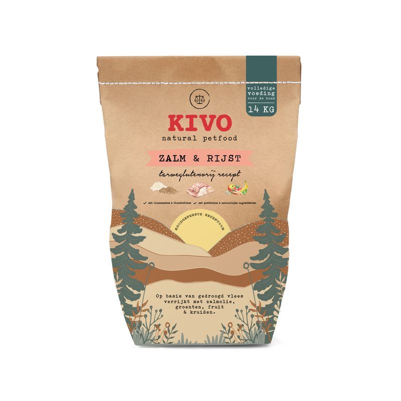 Kivo Łosoś z Ryżem, karma tłoczona na zimno 14kg