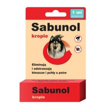 Sabunol 1,0ml. krople na pchły i kleszcze Psy 5-10